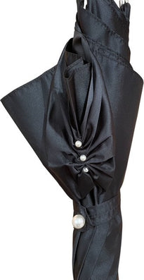 Long parapluie Mesh noir uni perles - couleur Noir