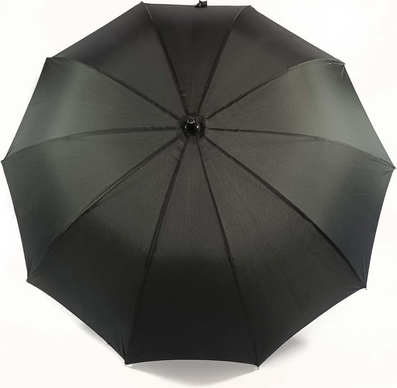 Long parapluie noir avec canne - couleur Noir