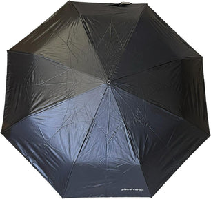 Long parapluie noir impression grande fleur jaune - couleur Noir