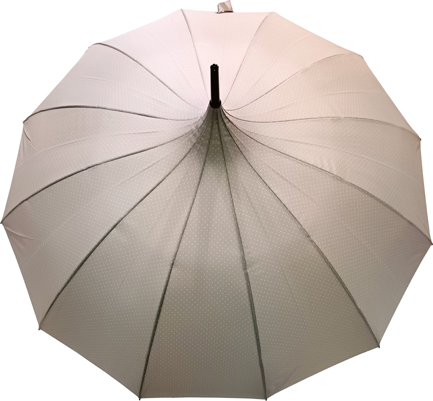 Long parapluie pagoda beige imprimé petits pois blanc - couleur Beige