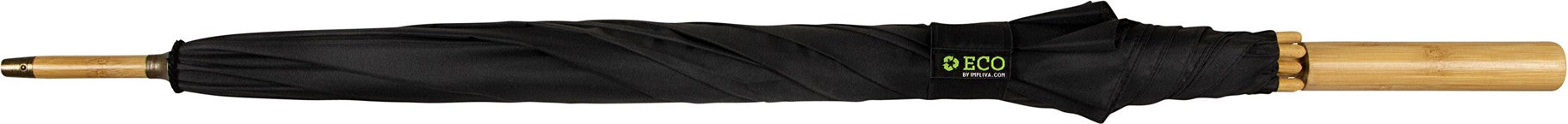 Long parapluie Falcone uni poignee en bambou - couleur Noir