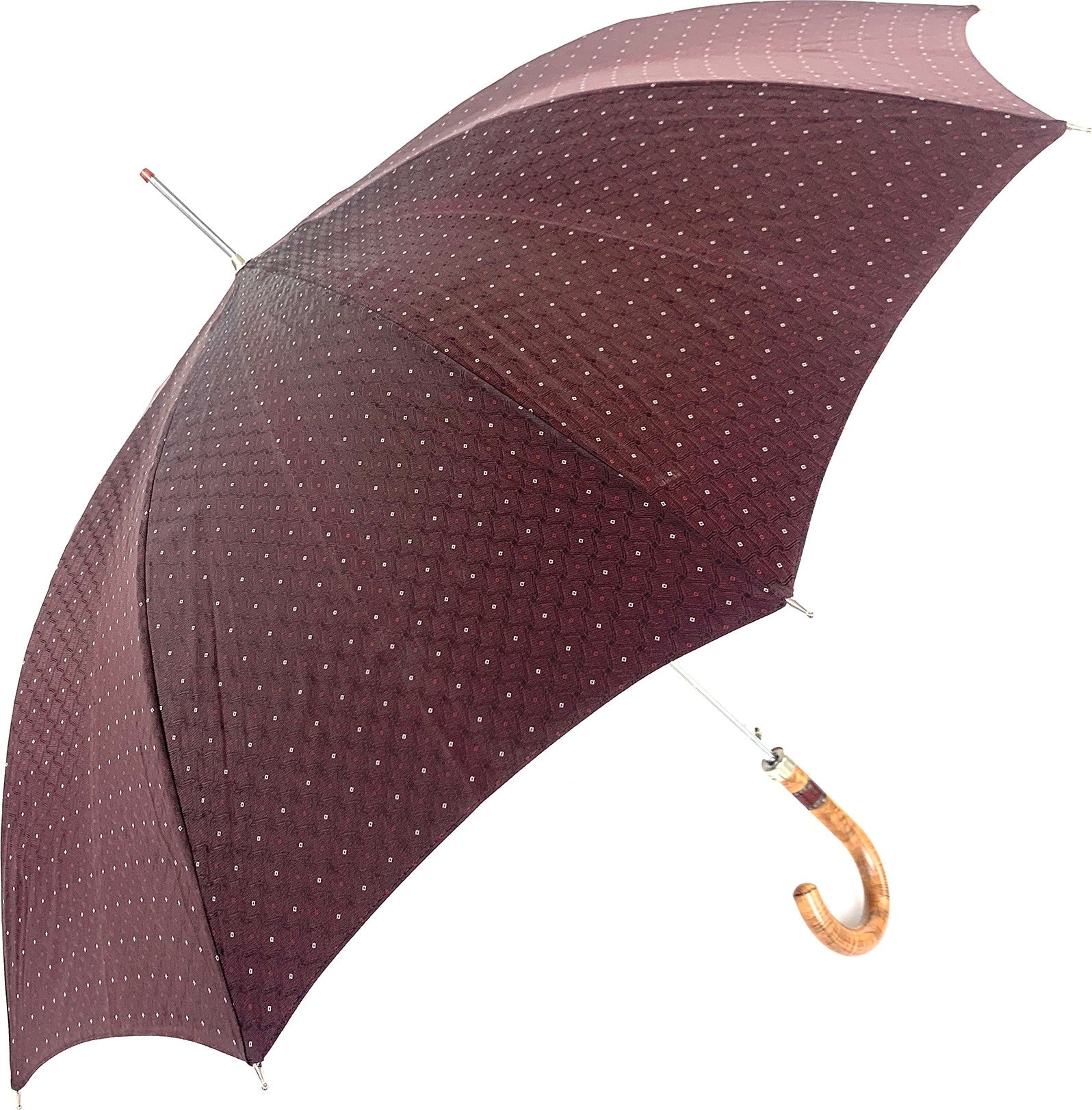 Long parapluie Pierre Cardin assortis canne en bois - couleur Bordeaux