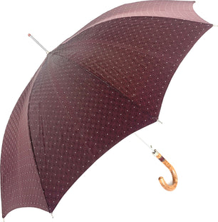 Long parapluie Pierre Cardin assortis canne en bois - couleur Bordeaux