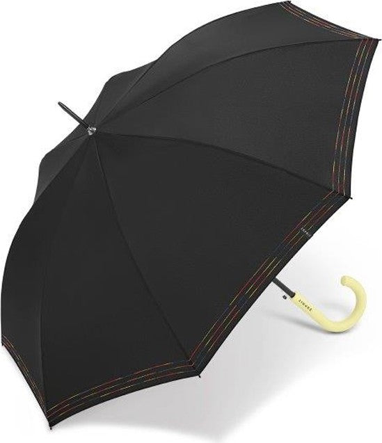 Long parapluie rainbow pop noir avec fines lignes multi - couleur Noir