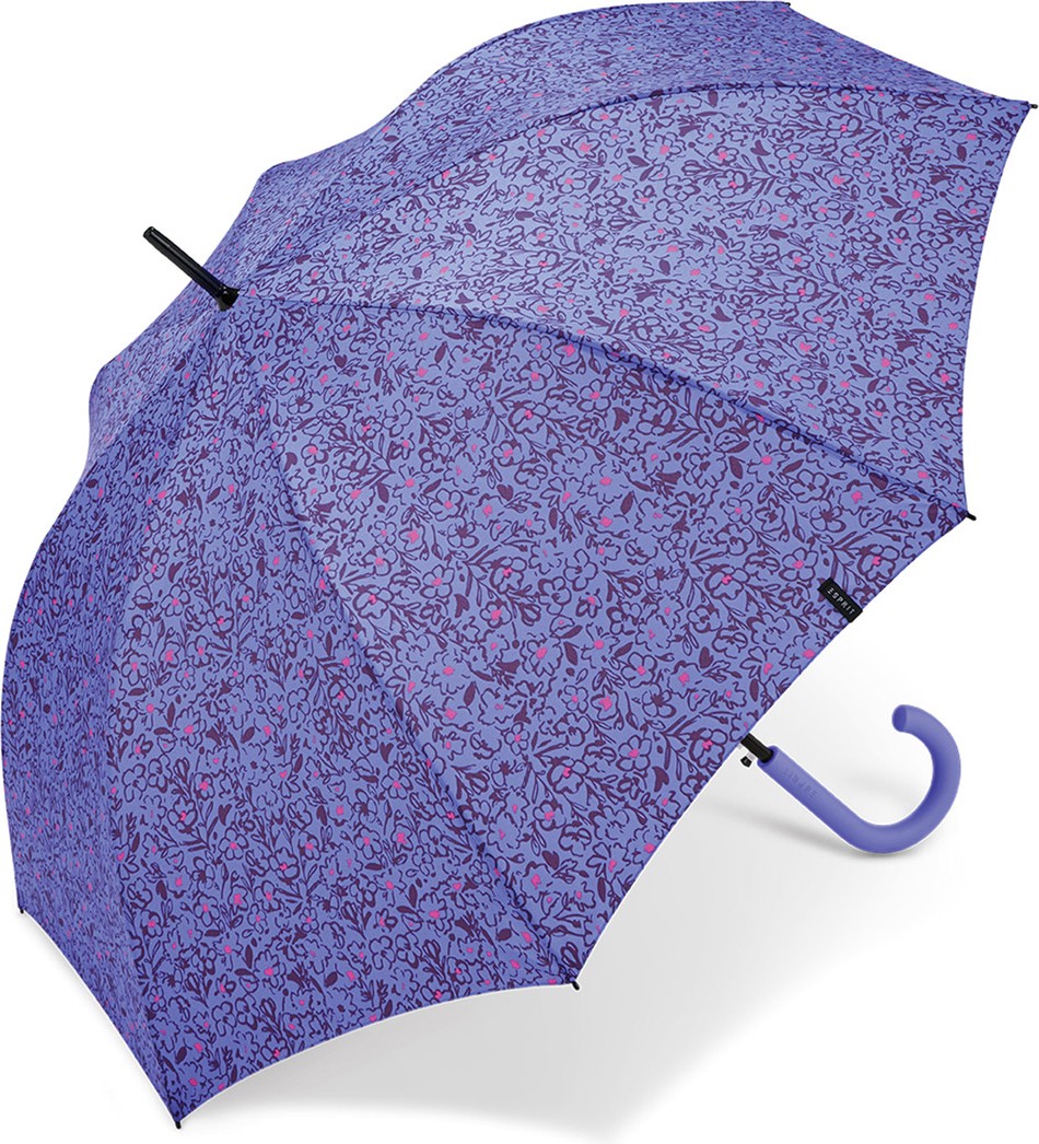 Long parapluie romance fleuri mauve Esprit - couleur Lavande