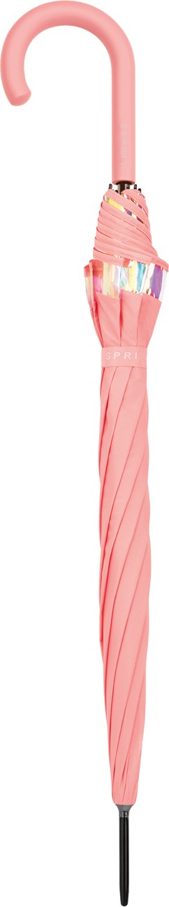 Long parapluie shiny border - couleur Rose