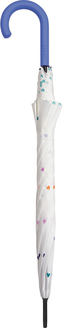 Long parapluie sweetheart avec canne - couleur Blanc