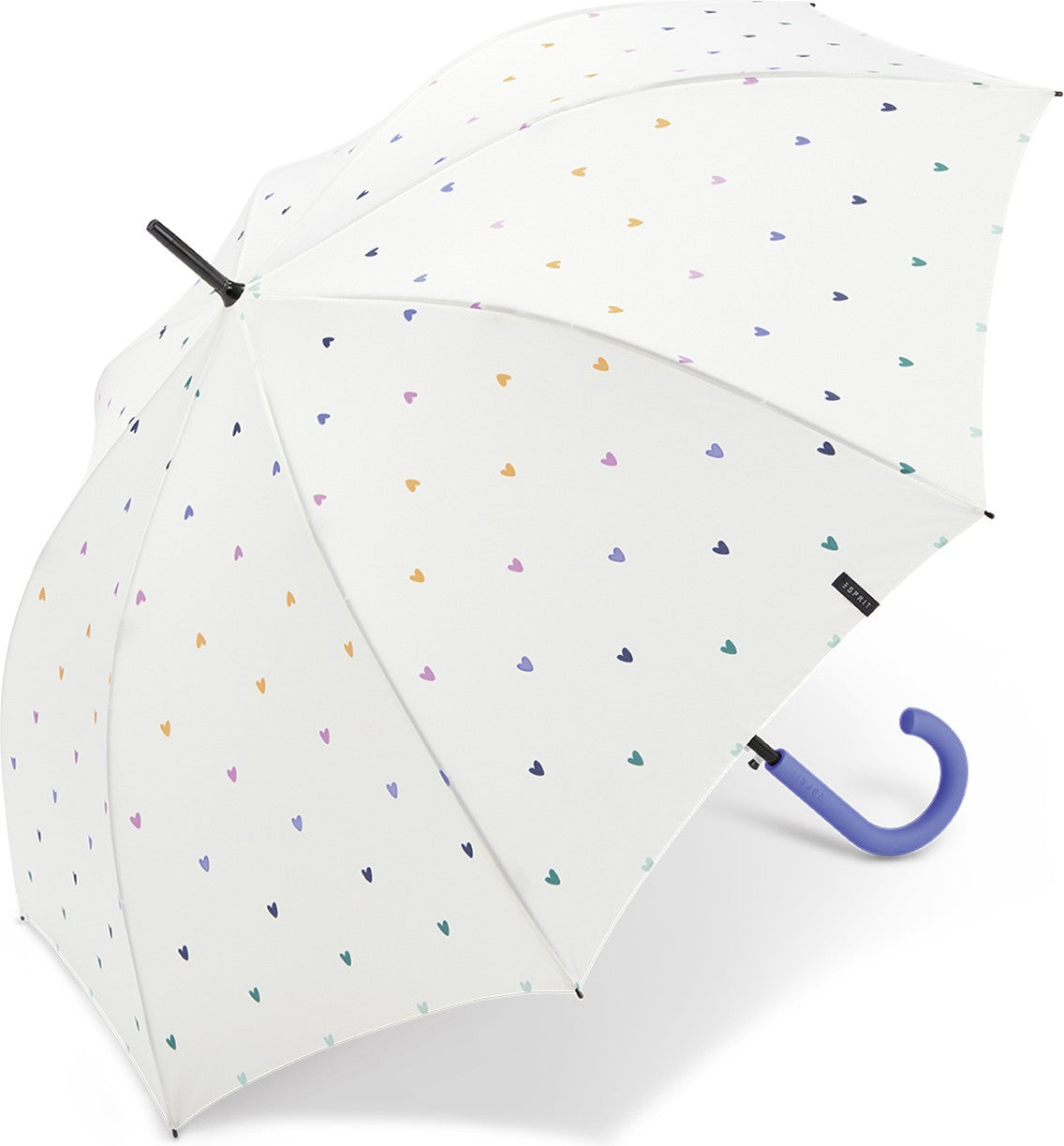 Long parapluie sweetheart avec canne - couleur Blanc