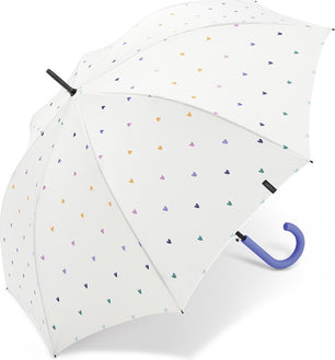 Long parapluie sweetheart avec canne - couleur Blanc