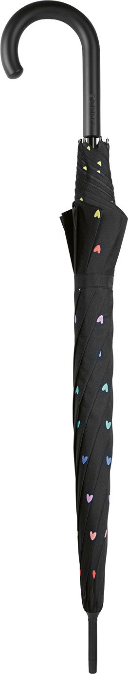 Long parapluie sweetheart avec canne - couleur Noir