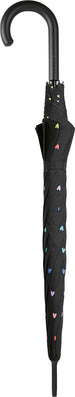 Long parapluie sweetheart avec canne - couleur Noir
