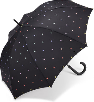 Long parapluie sweetheart avec canne - couleur Noir