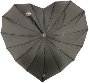 Long parapluie un i en forme de cœur - couleur Noir
