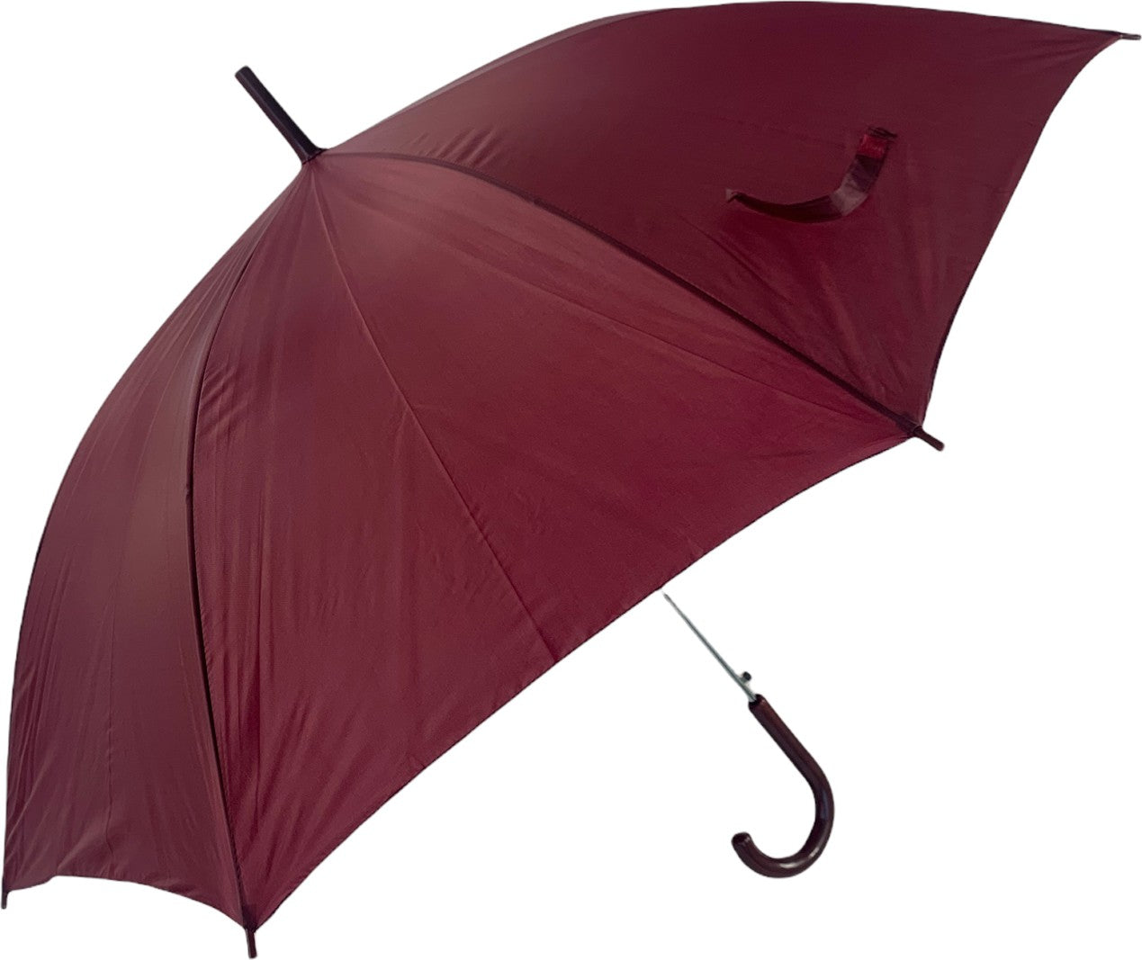 Long parapluie uni avec canne - couleur Bordeaux