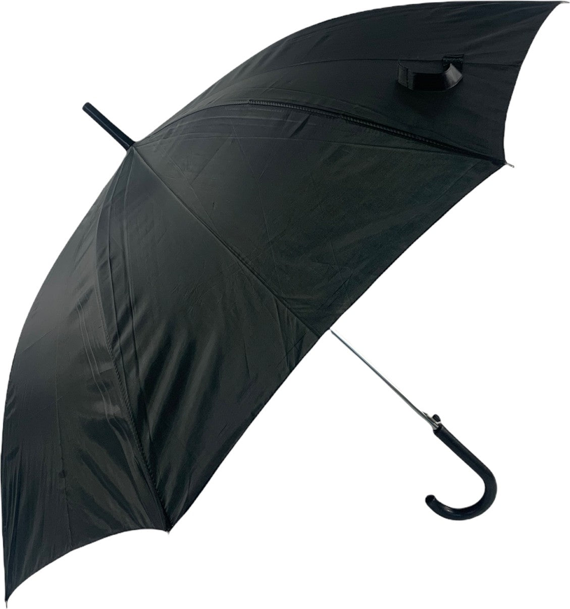 Long parapluie uni avec canne - couleur Noir