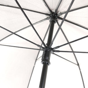 Long parapluie uni avec poignée droite - couleur Blanc