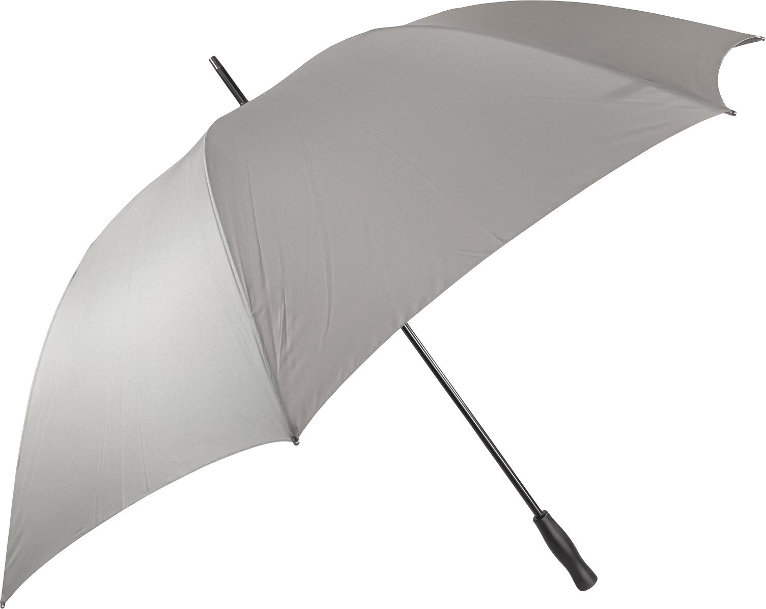 Long parapluie uni avec poignée droite - couleur Gris