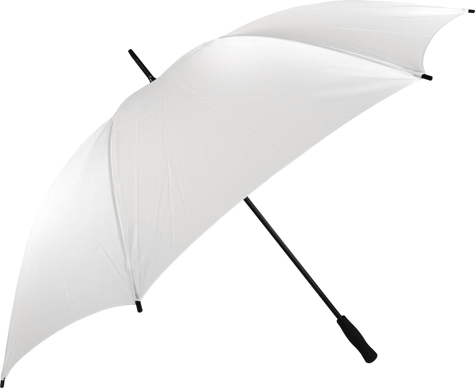 Long parapluie uni avec poignée droite - couleur Blanc