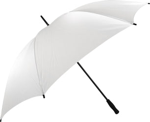 Long parapluie uni avec poignée droite - couleur Blanc