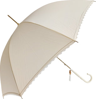 Long parapluie Vogue de cérémonie en dentelle - couleur Écru