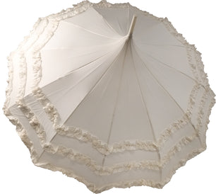 Long parapluie Vogue de cérémonie en dentelle - couleur Écru