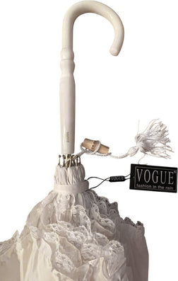 Long parapluie Vogue de cérémonie en dentelle - couleur Écru