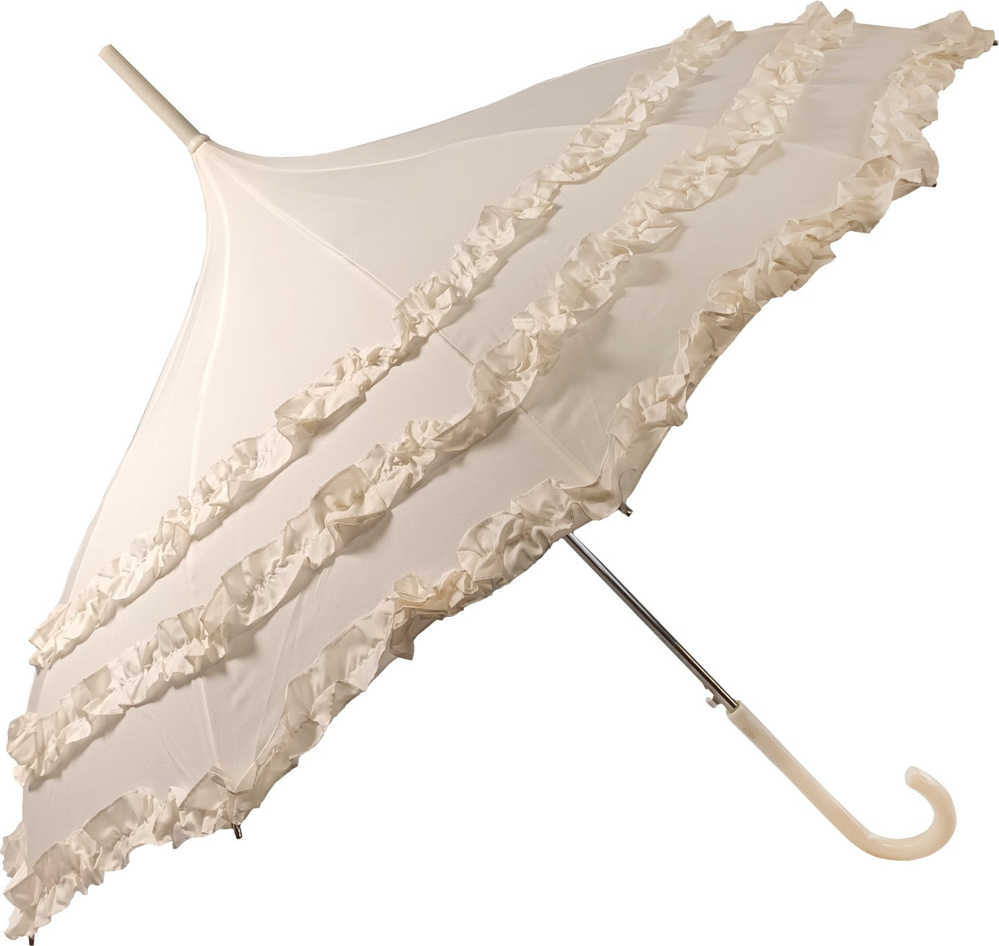 Long parapluie Vogue de cérémonie en dentelle - couleur Écru