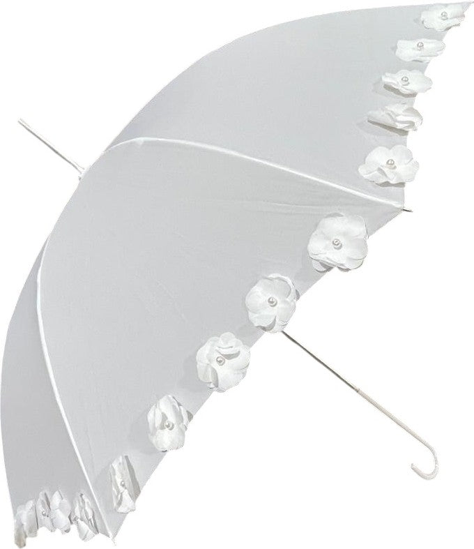 Long parapluie Vogue de cérémonie en dentelle - couleur Blanc