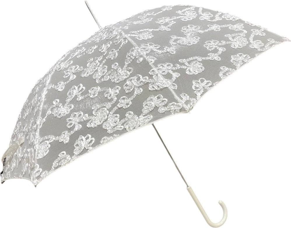 Long parapluie Vogue de cérémonie en dentelle - couleur Écru