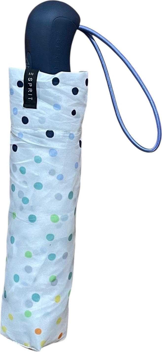 Mini parapluie candy pearls uni avec pois multicolore - couleur Blanc