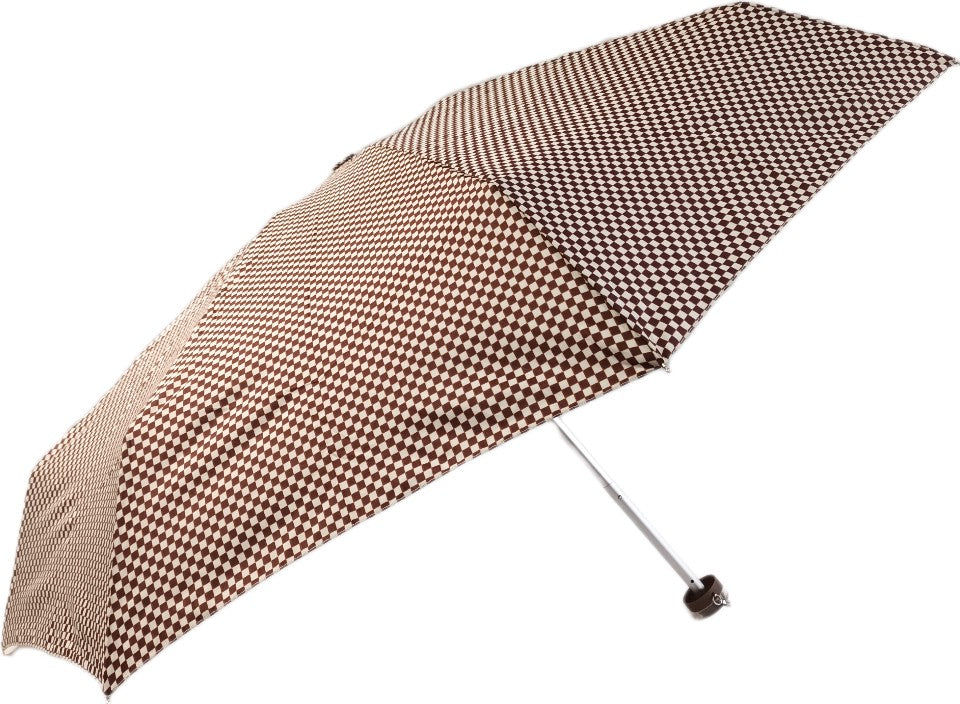Parapluie de poche Vogue à damier beige et brun sur prorain.shop - couleur Marron