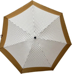 Moyen parapluie à pois manche ergonomique - couleur Marron
