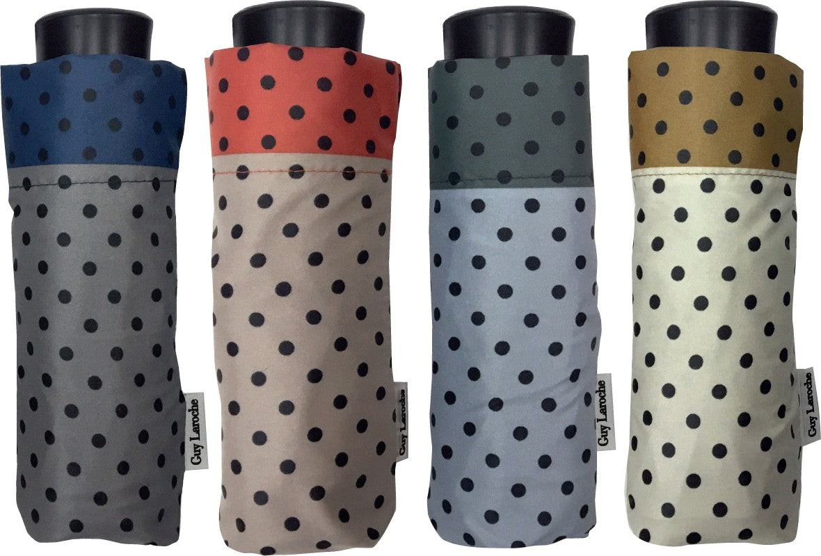 Moyen parapluie à pois manche ergonomique - couleur Vert
