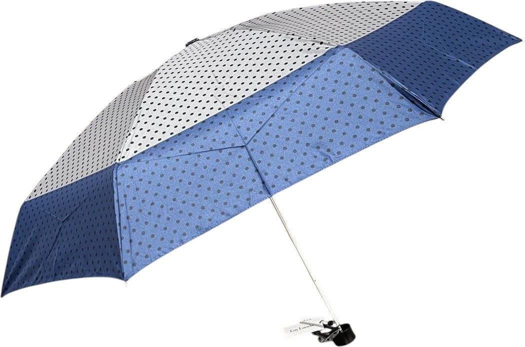Moyen parapluie à pois manche ergonomique - couleur Bleu