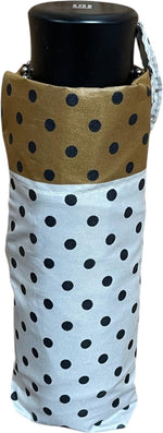 Moyen parapluie à pois manche ergonomique - couleur Marron