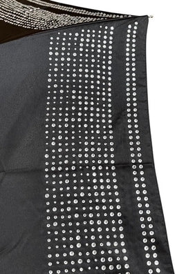 Moyen parapluie avec strass et manche ergonomique - couleur Noir