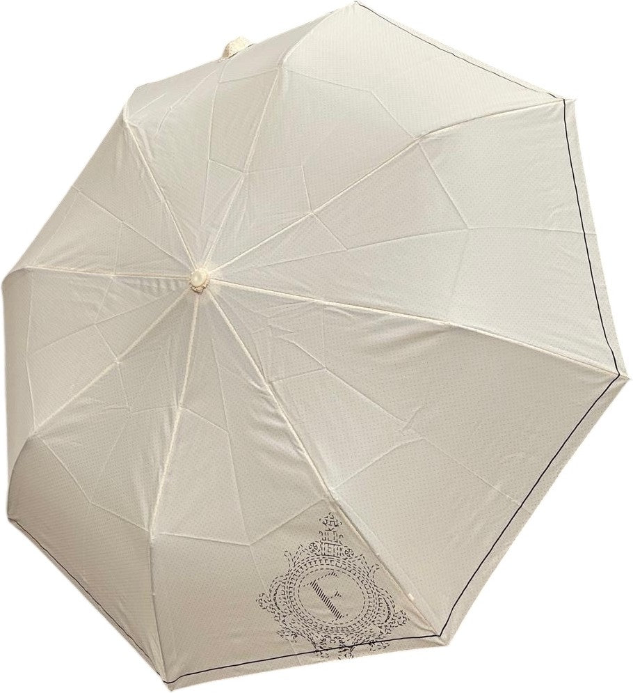 Moyen parapluie chic avec manche rond chic - couleur Beige