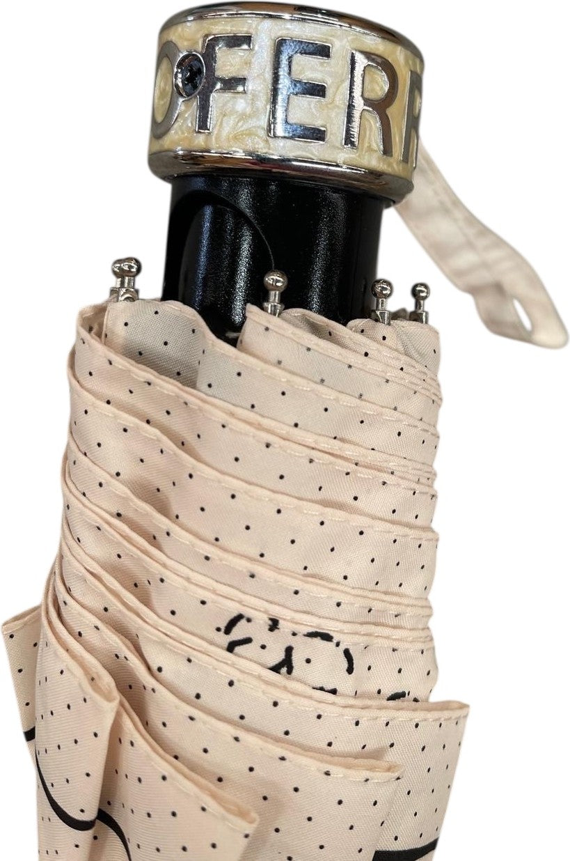 Moyen parapluie chic avec manche rond chic - couleur Beige