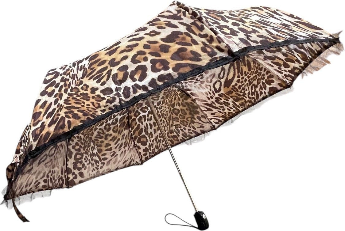 Moyen parapluie manche ergonomique - couleur Léopard