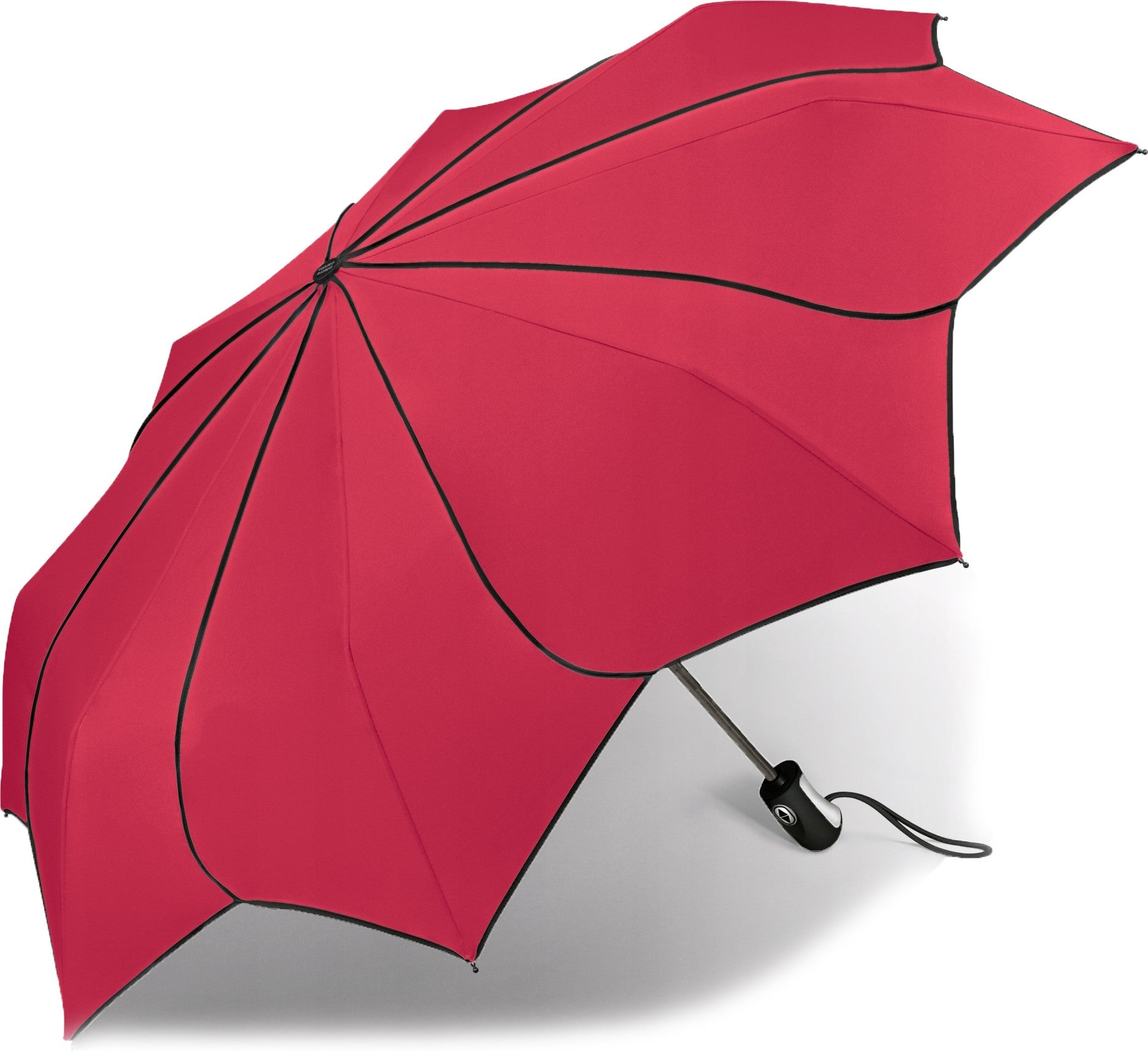 Parapluie de poche bicolore Pierre Cardin forme fleur - couleur Rouge