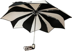 Parapluie de poche bicolore Pierre Cardin poignée droit - couleur Noir/blanc