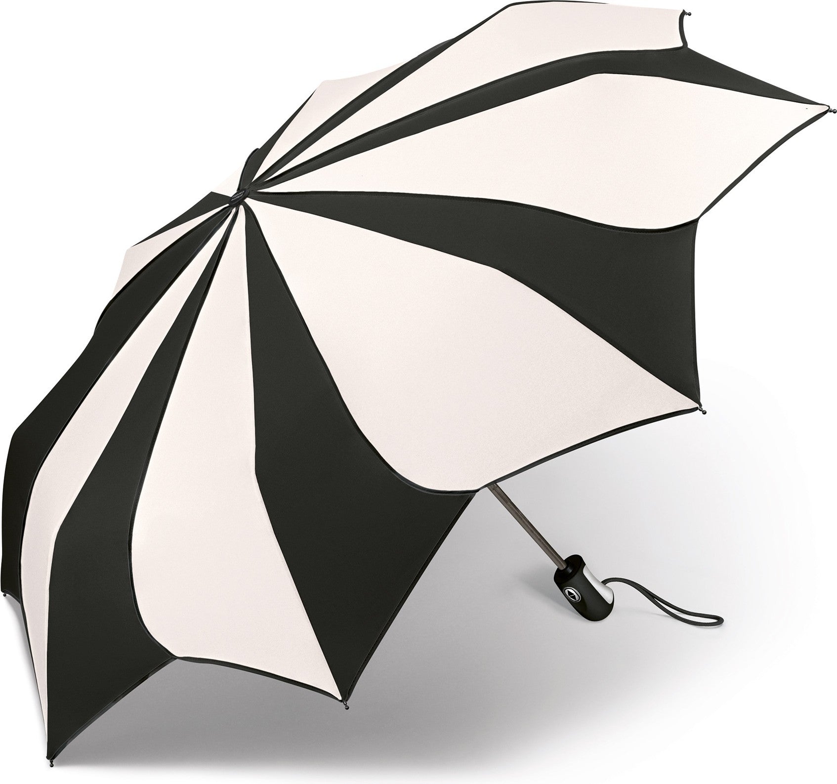 Parapluie de poche bicolore Pierre Cardin poignée droit - couleur Noir/blanc