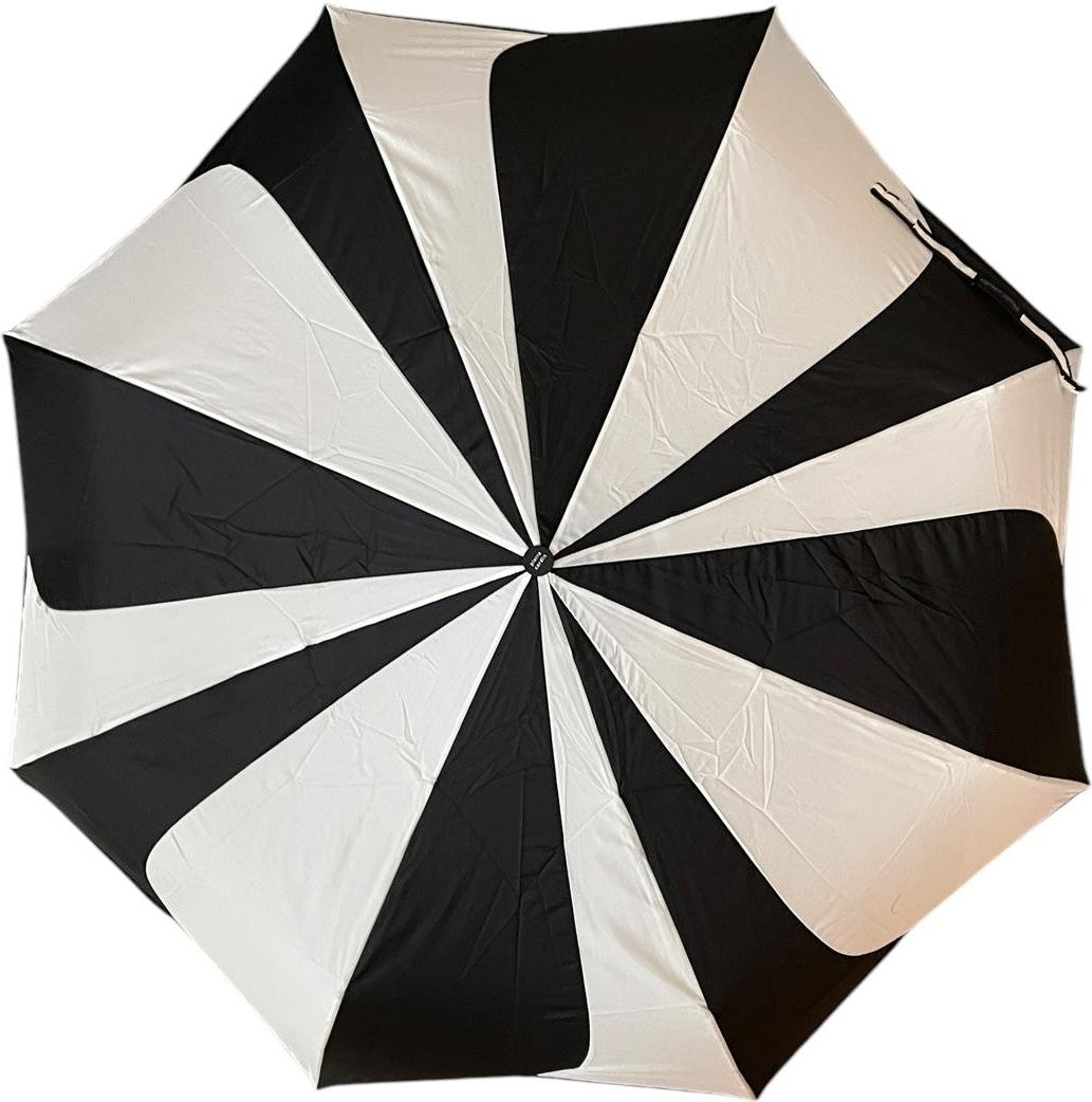 Parapluie de poche bicolore Pierre Cardin poignée droit - couleur Noir/blanc