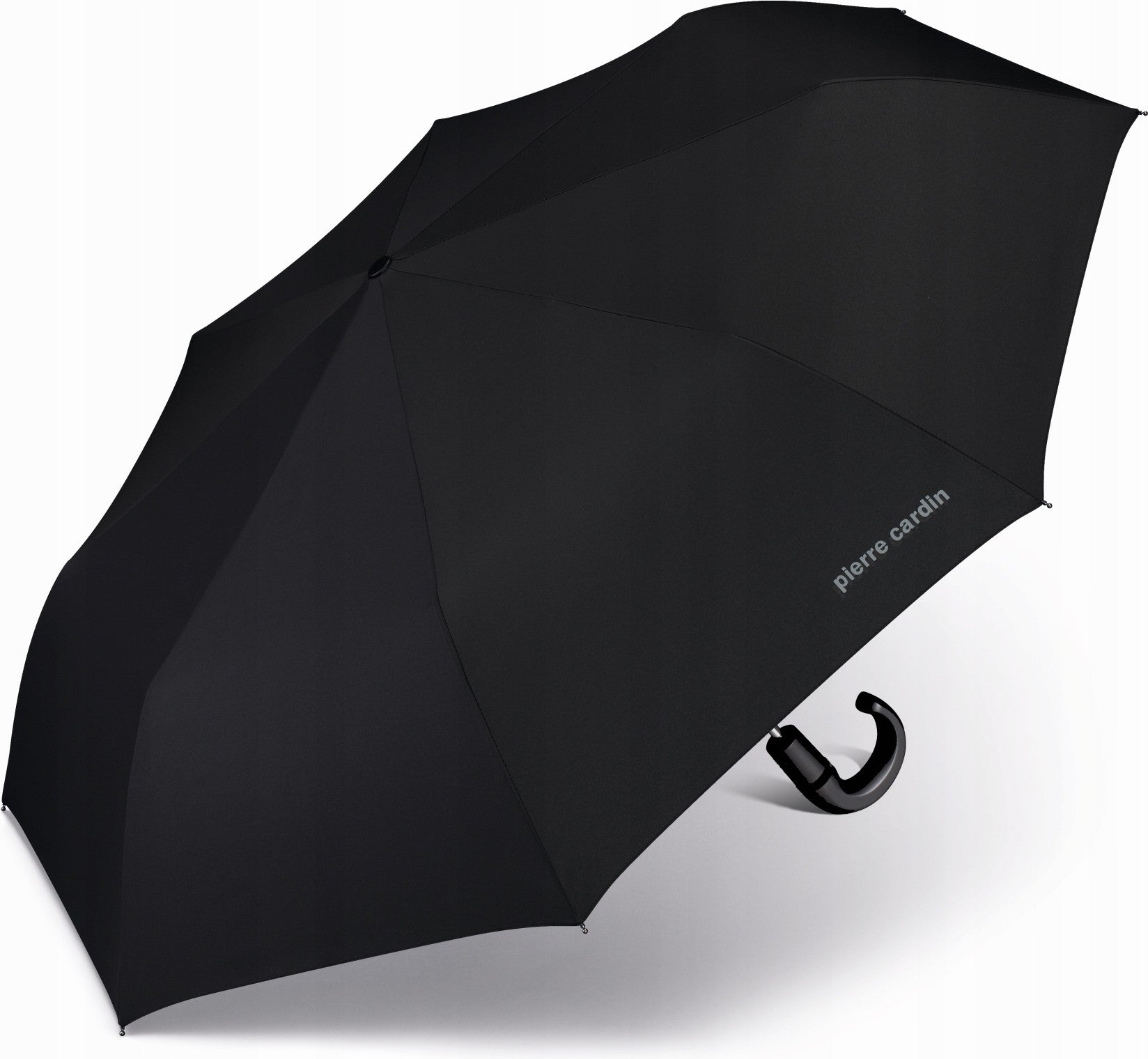 Parapluie de poche  noir avec canne automatique - couleur Noir