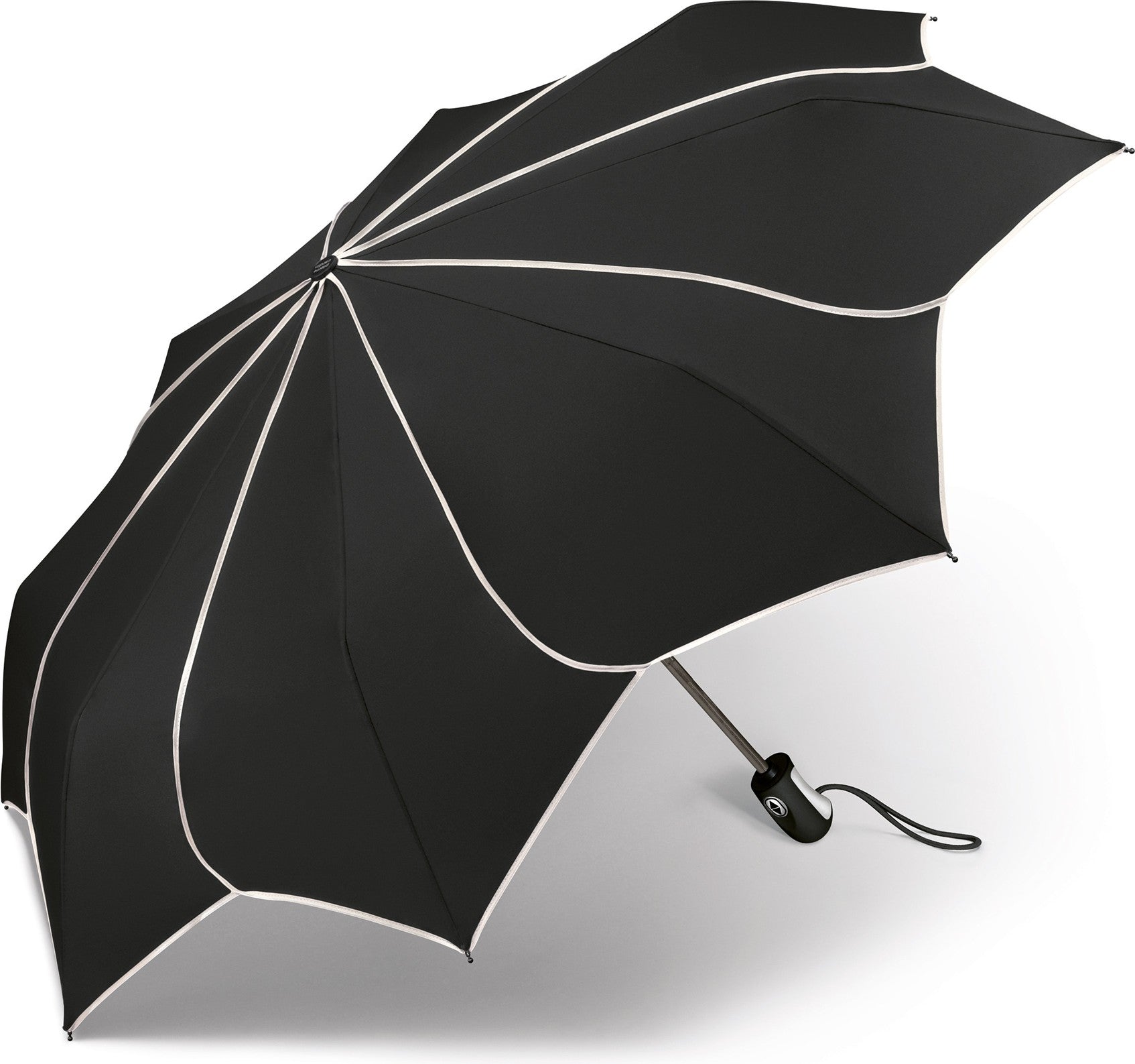 Parapluie de poche Pierre Cardin bicolore forme fleurs - couleur Noir
