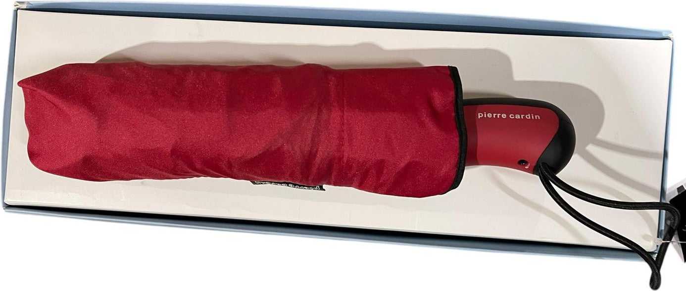 Parapluie de poche Pierre Cardin forme fleurs bicolore - couleur Housse Rouge