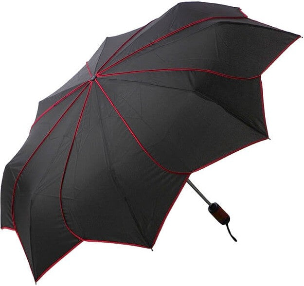 Parapluie de poche Pierre Cardin forme fleurs bicolore - couleur Housse Rouge