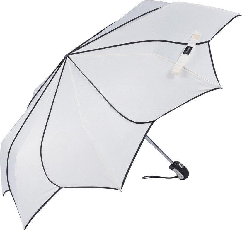 Parapluie de poche Pierre Cardin forme fleurs bicolore - couleur Écru