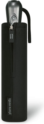 Parapluie de poche Pierre Cardin noir poignée droite - couleur Noir