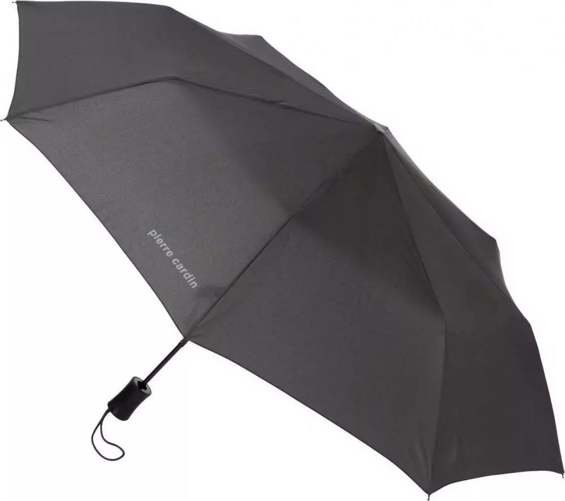 Parapluie de poche Pierre Cardin noir poignée droite - couleur Noir